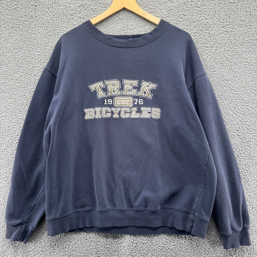 Vintage Trek Bicycles Sweatshirt Mens Xl Blue